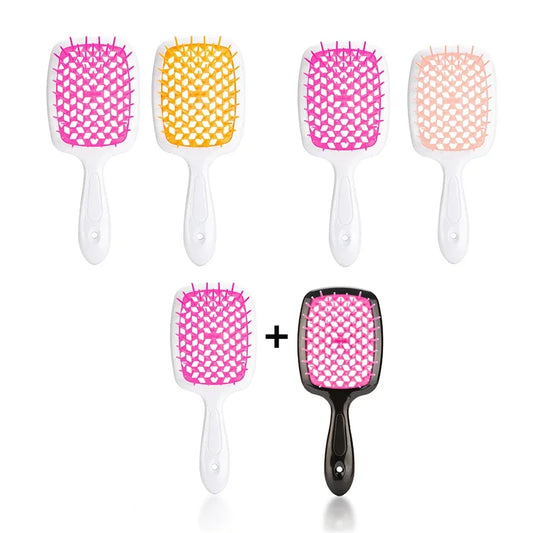 🌸 Brosse à Cheveux Professionnelle WS031 – Légère, Antistatique et Démêlante