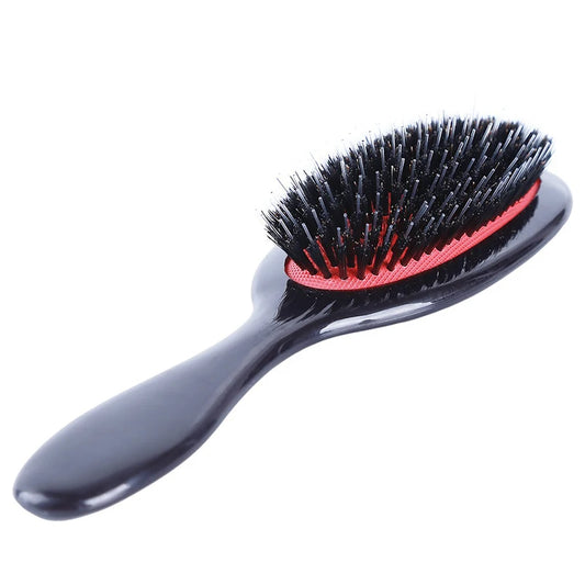 🌿 Brosse à Cheveux Professionnelle – Poils de Sanglier & Picots en Nylon, Massage et Brillance Naturelle